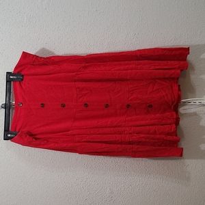 Torrid Red button front midi skirt sz 2